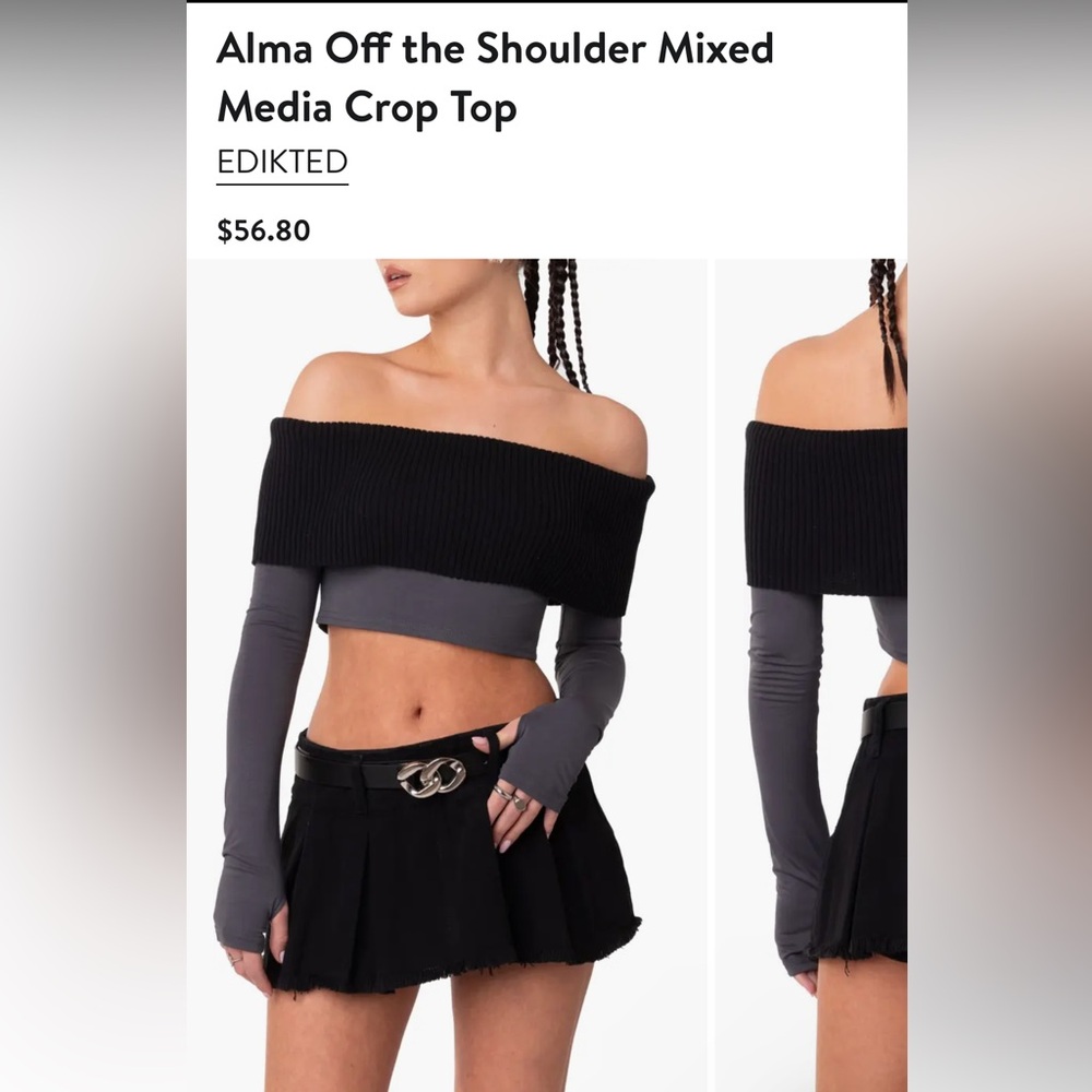 Alma Off The Shoulder Crop Top